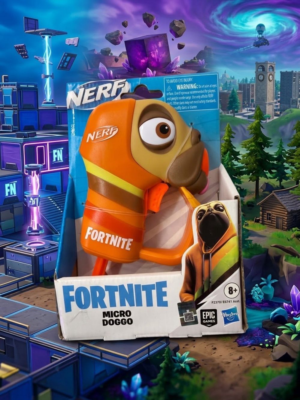 NERF Fortnite Micro Doggo Dart Microshots Blaster Epic Games Hasbro